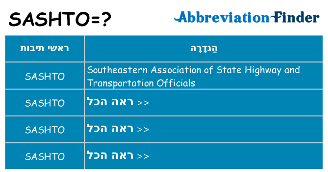 מה הפירוש sashto