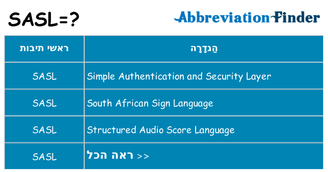 מה הפירוש sasl