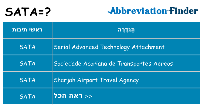 מה הפירוש sata