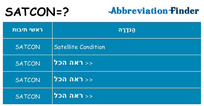 מה הפירוש satcon