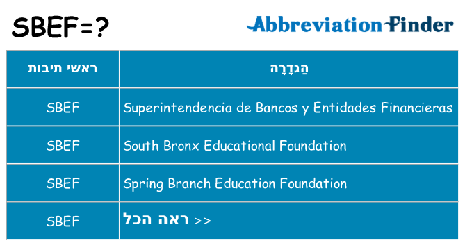 מה הפירוש sbef