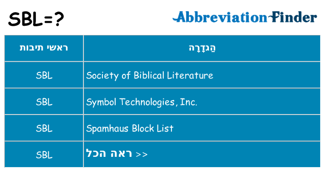 מה הפירוש sbl