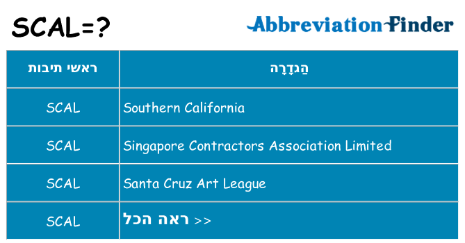 מה הפירוש scal