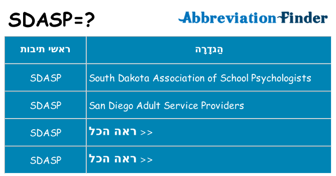 מה הפירוש sdasp