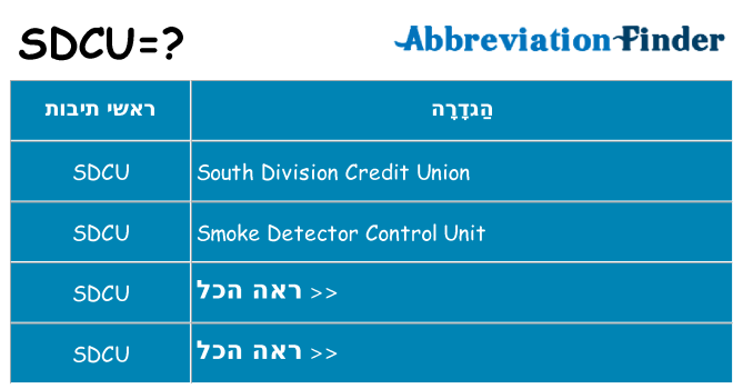 מה הפירוש sdcu