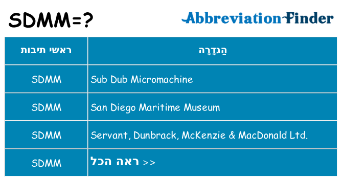 מה הפירוש sdmm