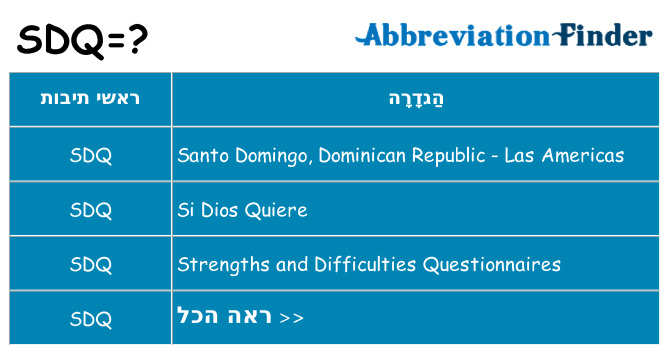 מה הפירוש sdq
