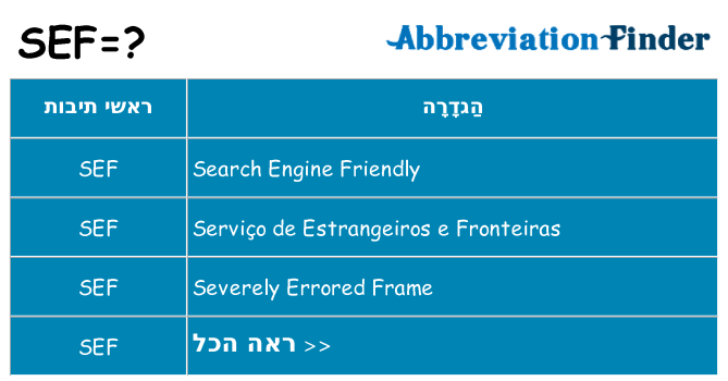 מה הפירוש sef