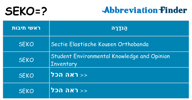 מה הפירוש seko