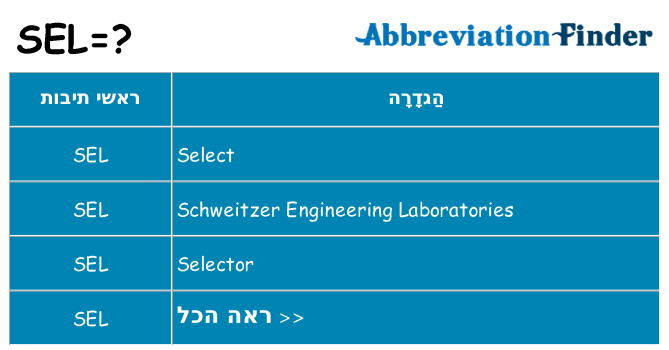 מה הפירוש sel