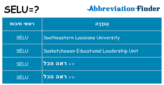 מה הפירוש selu