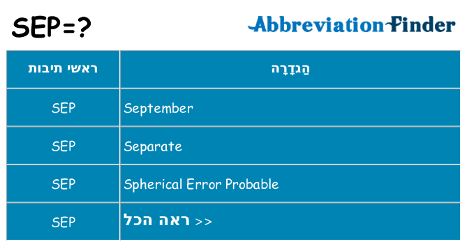 מה הפירוש sep
