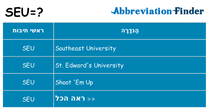 מה הפירוש seu