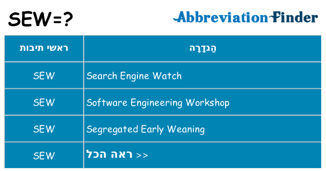 מה הפירוש sew