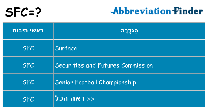 מה הפירוש sfc