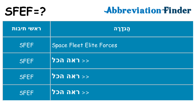 מה הפירוש sfef