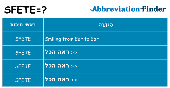 מה הפירוש sfete