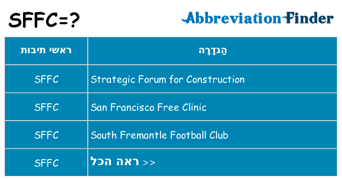 מה הפירוש sffc