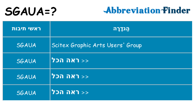 מה הפירוש sgaua