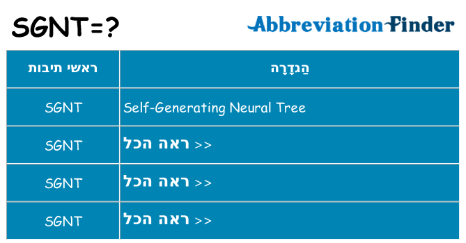 מה הפירוש sgnt