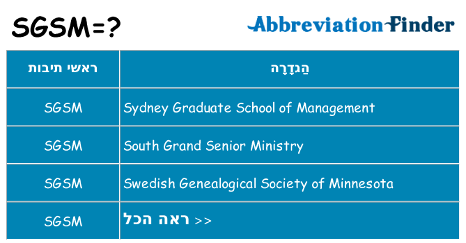 מה הפירוש sgsm