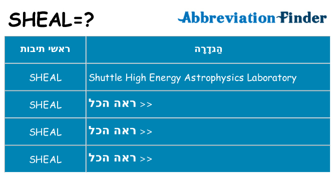מה הפירוש sheal