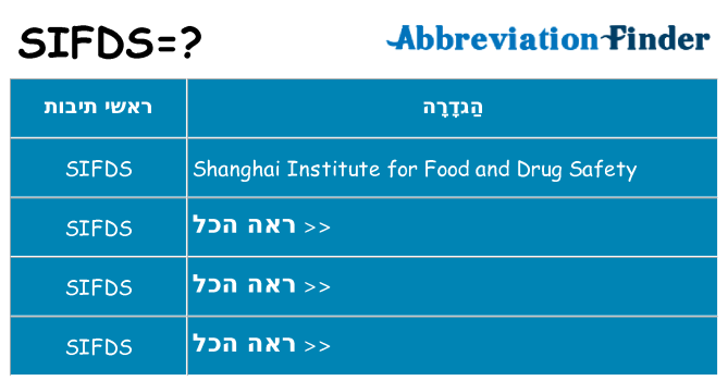 מה הפירוש sifds