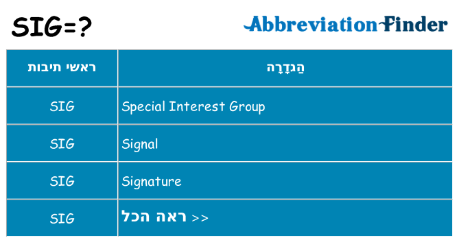 מה הפירוש sig