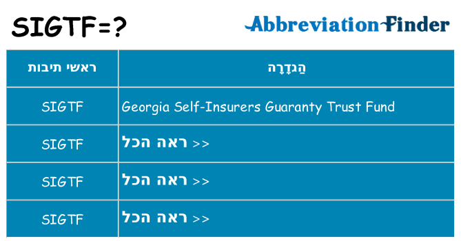 מה הפירוש sigtf