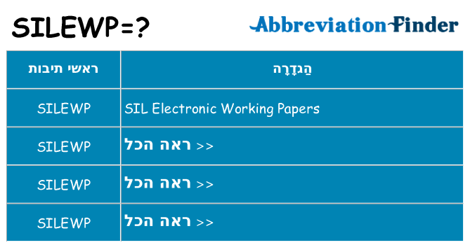 מה הפירוש silewp