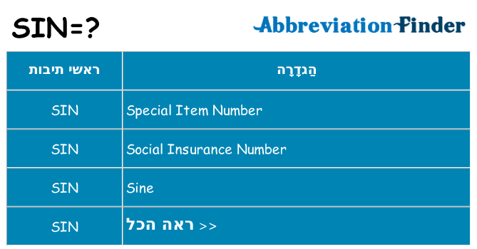 מה הפירוש sin