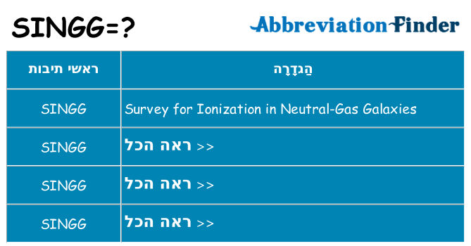 מה הפירוש singg