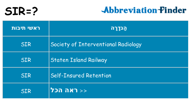 מה הפירוש sir