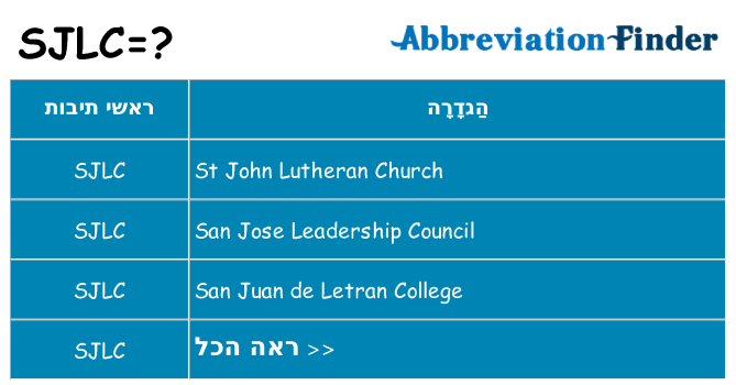 מה הפירוש sjlc