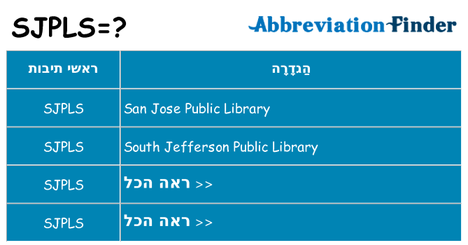 מה הפירוש sjpls