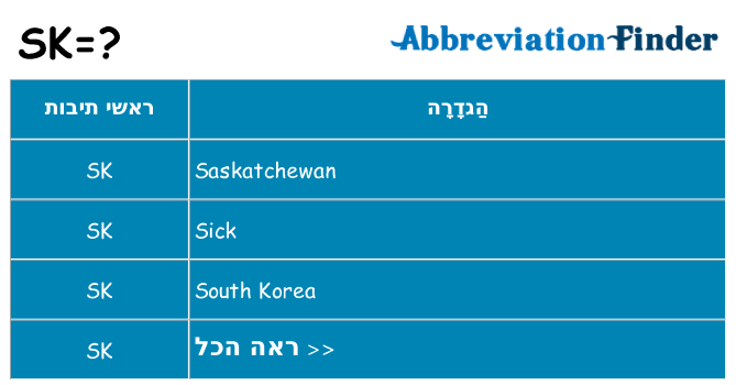 מה הפירוש sk