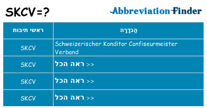 מה הפירוש skcv