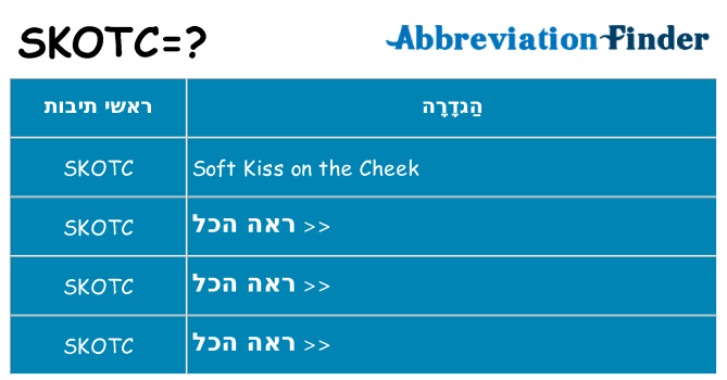 מה הפירוש skotc