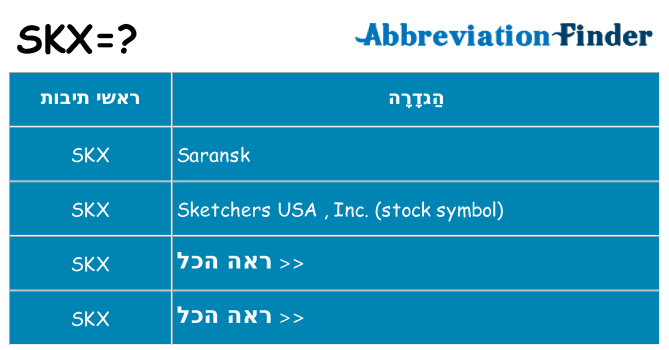 מה הפירוש skx