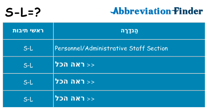 מה הפירוש s-l