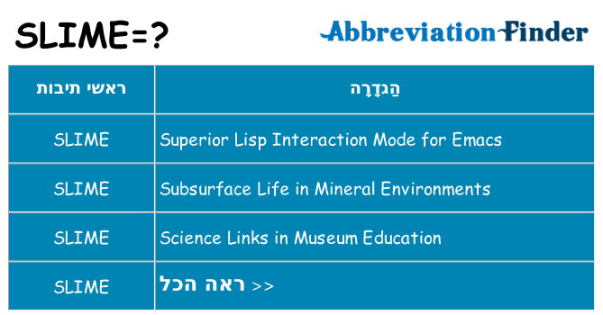 מה הפירוש slime