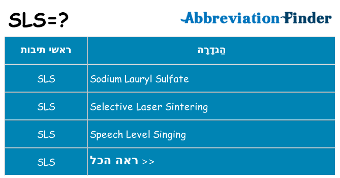 מה הפירוש sls