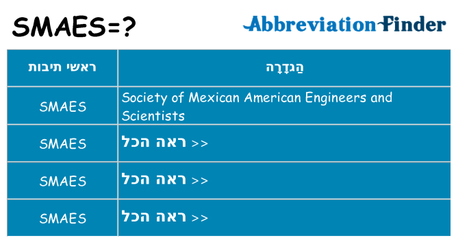 מה הפירוש smaes