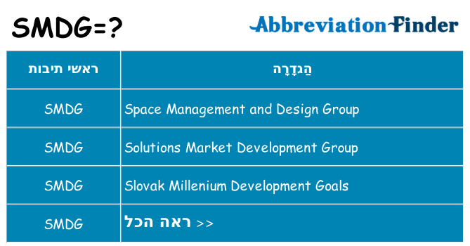 מה הפירוש smdg