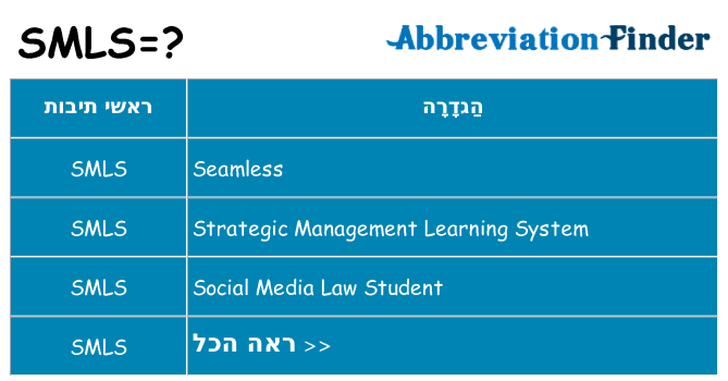 מה הפירוש smls