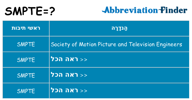 מה הפירוש smpte
