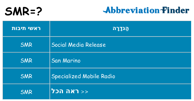 מה הפירוש smr