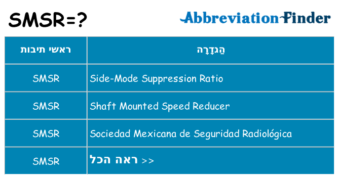 מה הפירוש smsr
