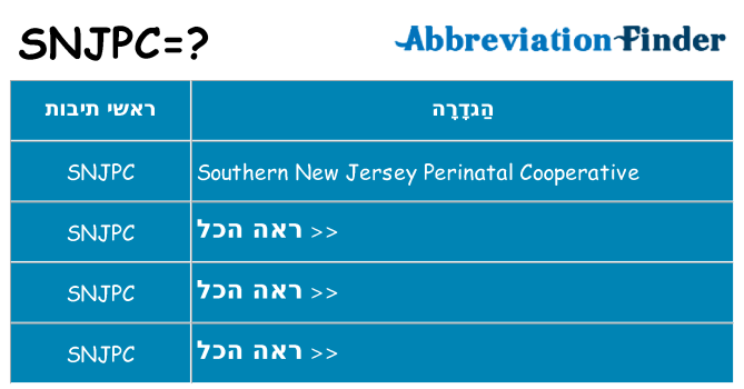 מה הפירוש snjpc