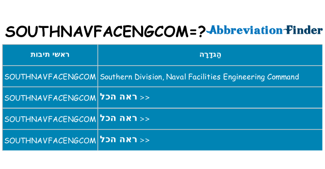 מה הפירוש southnavfacengcom